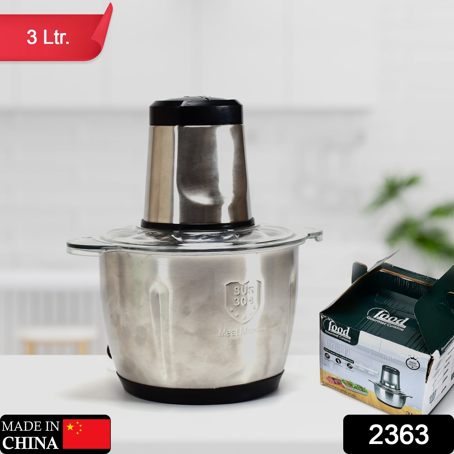 2363 Stainless Steel Electric Meat Grinders with Bowl Heavy for Kitchen Food Chopper, Meat, Vegetables, Onion , Garlic Slicer Dicer, Fruit & Nuts Blender (3L, 300Watts) DeoDap 2363 Stainless Steel Electric Meat Grinders with Bowl Heavy for Kitchen Food Chopper, Meat, Vegetables, Onion , Garlic Slicer Dicer, Fruit & Nuts Blender (3L, 300Watts) DeoDap